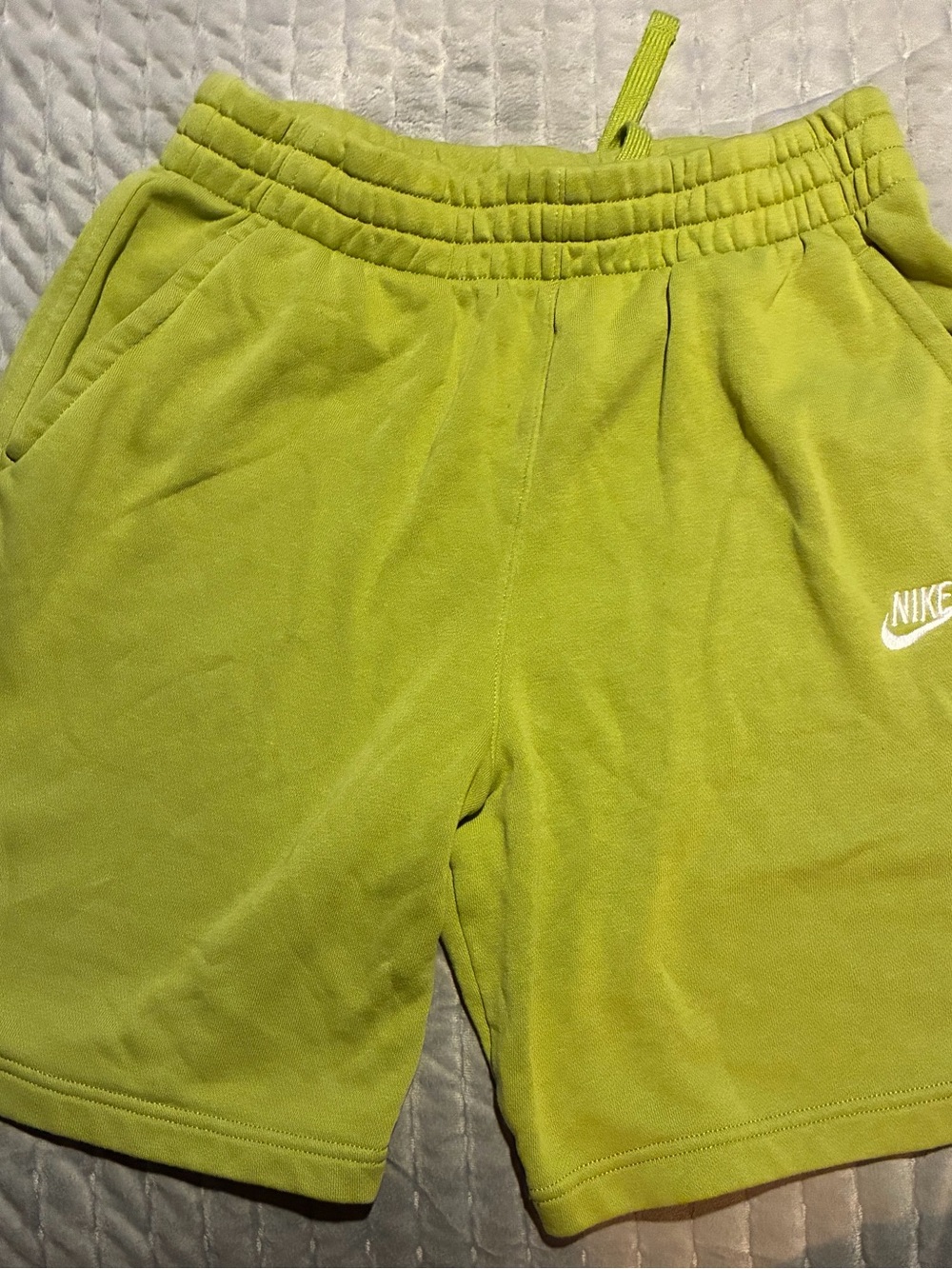 Nike Kids Lime Green Fleece Athletic Shorts